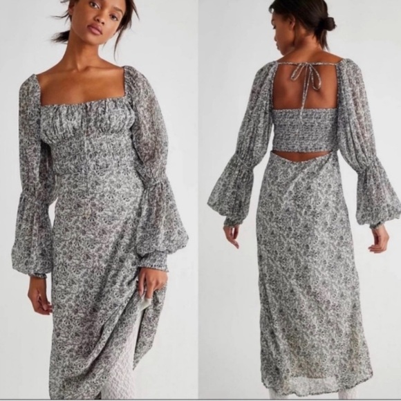 Free People Dresses & Skirts - Free People Aglow Maxi Dress Black White Chiffon Size Medium